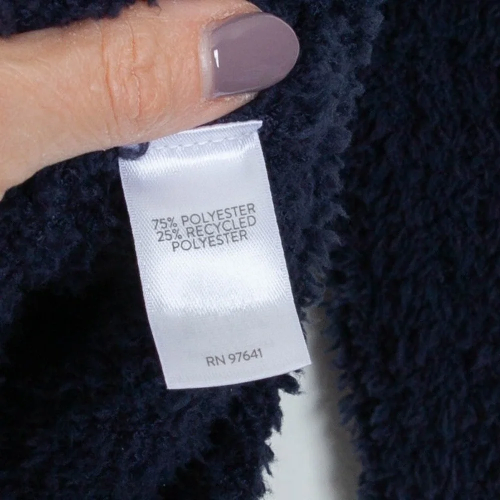 Pure Jill Navy Blue‎ Soft Cozy Cowl Neck Pullover Sweater S Petite Fuzzy Winter